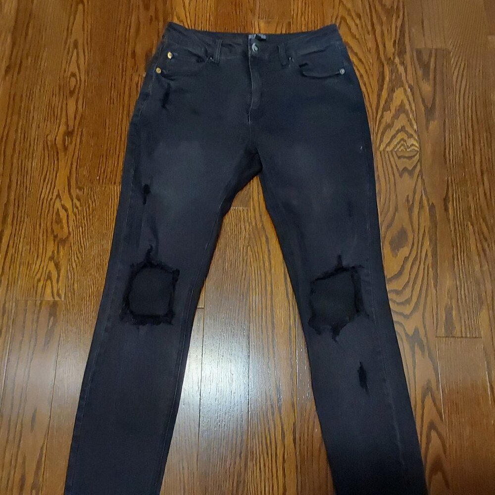 Elwood Vintage Inspired Men's Skinny Jeans Size 30x30 Black